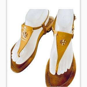 Tory Burch Size8M Mustard Patent Leather Heels sandals